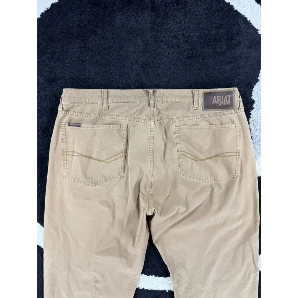 Ariat M5 Jeans Mens 38x34 Brown Denim Straight Leg Workwear Stretch Cotton